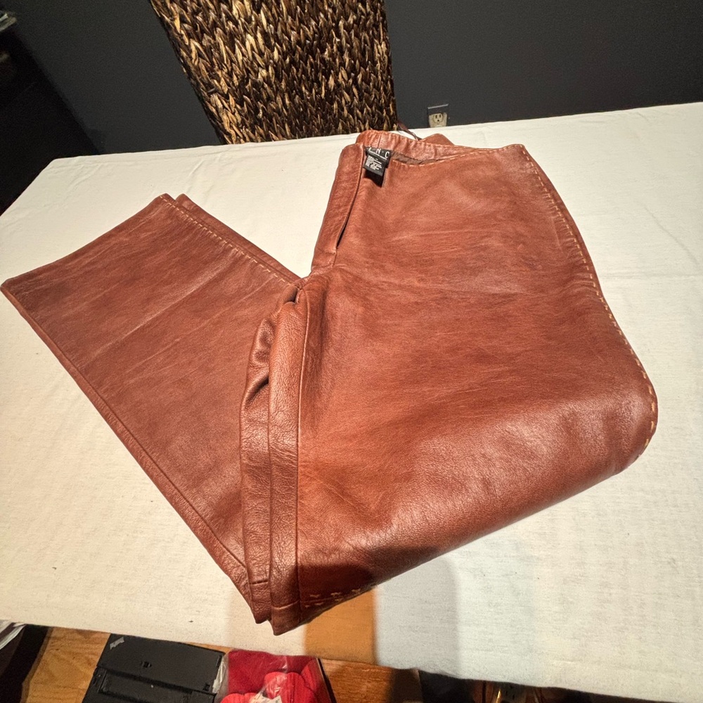 Brown  Leather Pants